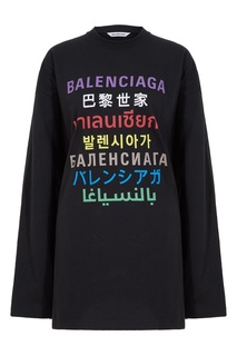 Черный джемпер с текстовым принтом Balenciaga