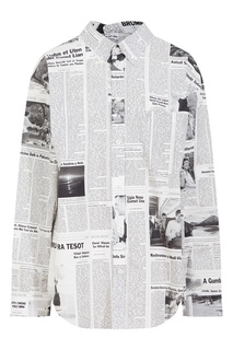 Рубашка с газетным принтом Balenciaga