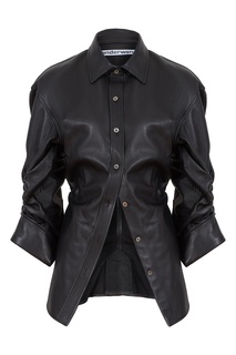 Черная кожаная блузка Alexander Wang.T