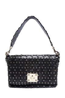 Черная кожаная сумка Flower Puzzle RED Valentino