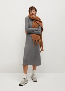 Трикотажное платье в резинку - Flus Mango