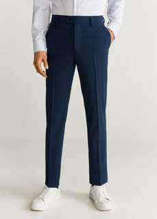Костюмные брюки slim fit из шерсти - Travel Mango