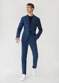 Костюмные брюки slim fit с мелкой фактурной выделкой - Brasilia Mango