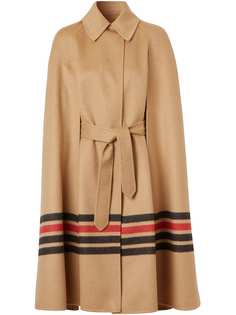 Burberry кашемировый кейп с полосками Icon Stripe