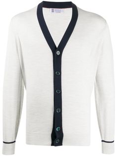 Brunello Cucinelli кардиган с контрастной отделкой