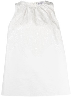 Brunello Cucinelli топ с вышивкой