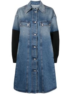 MM6 Maison Margiela джинсовое пальто с контрастными рукавами