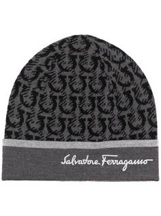 Salvatore Ferragamo шапка бини вязки интарсия с логотипом