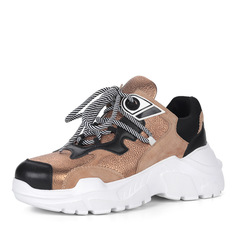 Бронзовые кроссовки из кожи Corso Como