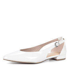 Белые лакированные балетки Marco Tozzi