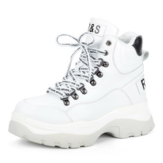 Ботинки из кожи в белом цвете Respect