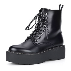 Черные ботинки на утолщенной подошве из экокожи Corso Como