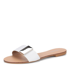 Белые текстильные шлепанцы с пряжкой Corso Como