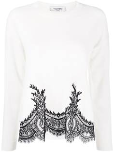 Valentino джемпер с цветочным кружевом
