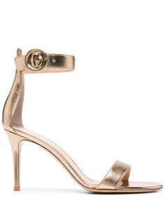 Gianvito Rossi босоножки с эффектом металлик