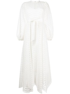 Zimmermann длинное платье Poppy с люверсами