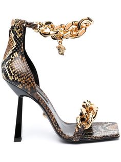 Versace босоножки с декором Medusa и цепочками