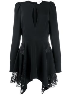 Stella McCartney платье мини асимметричного кроя с цветочным кружевом