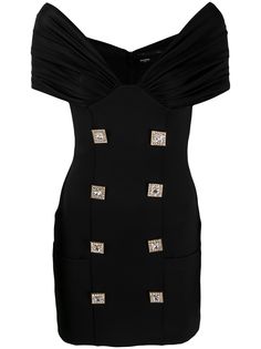 Balmain платье мини с открытыми плечами