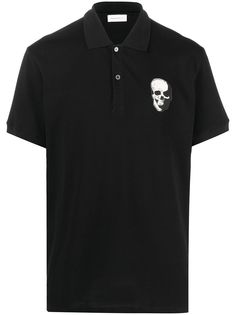 Alexander McQueen рубашка поло с нашивкой Skull