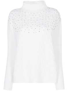 be blumarine джемпер с высоким воротником и пайетками