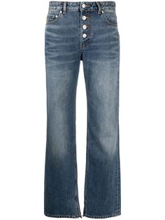 GANNI джинсы прямого кроя с эффектом потертости