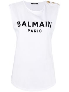 Balmain топ без рукавов с логотипом