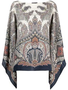 Etro драпированная блузка с узором пейсли