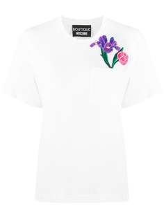 Boutique Moschino футболка с цветочной аппликацией
