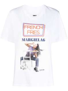 MM6 Maison Margiela футболка с логотипом и фотопринтом
