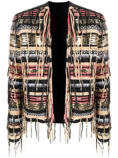 Balmain декорированная куртка с бахромой