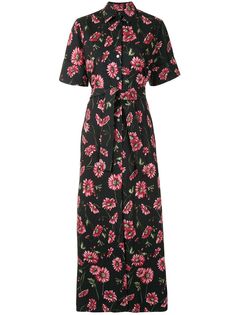 Adam Lippes платье-рубашка макси с цветочным принтом
