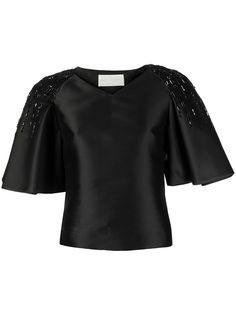 Alberta Ferretti атласный топ с бисером