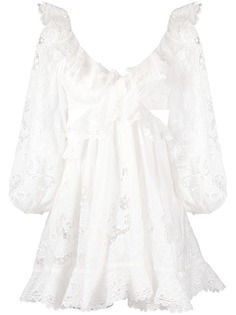 Zimmermann кружевное платье мини The Lovestruck