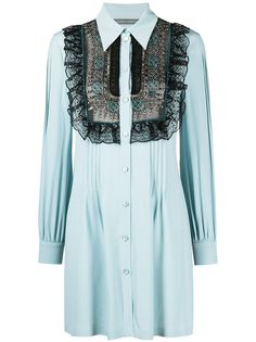 Alberta Ferretti платье-рубашка с оборками