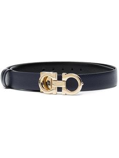 Salvatore Ferragamo фактурный ремень с декором Gancini