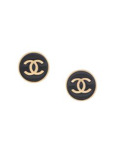 Chanel Pre-Owned закругленные серьги 2001-го года с логотипом CC