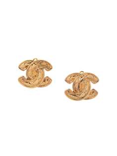 Chanel Pre-Owned серьги-клипсы с логотипом CC