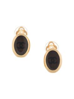 Chanel Pre-Owned овальные серьги 1999-го года с логотипом CC