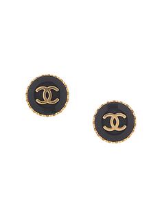 Chanel Pre-Owned серьги-клипсы 1996-го года с логотипом CC