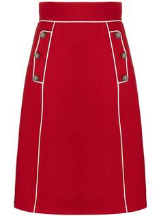 Dolce & Gabbana юбка с завышенной талией и контрастной отделкой