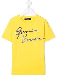 Young Versace футболка с надписью GV Signature