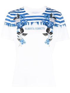 Alberta Ferretti футболка с логотипом и полосками