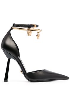 Versace туфли с подвесками Medusa и заостренным носком