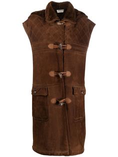 A.N.G.E.L.O. Vintage Cult пальто 1980-х годов без рукавов с меховой вставкой