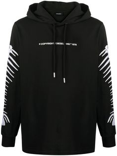 Diesel толстовка с капюшоном и принтом