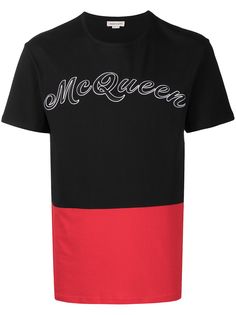 Alexander McQueen футболка в стиле колор-блок с логотипом