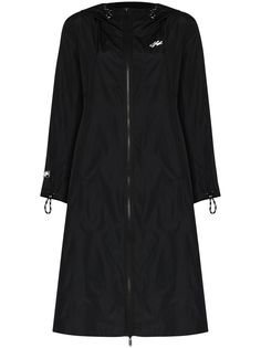 Off-White плащ с капюшоном и логотипом