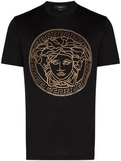 Versace футболка с декорированным логотипом Medusa