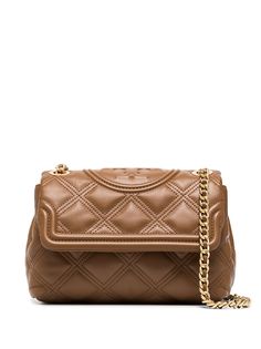 Tory Burch стеганая сумка на плечо Fleming с ремнем-цепочкой